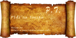 Plésa Toszka névjegykártya